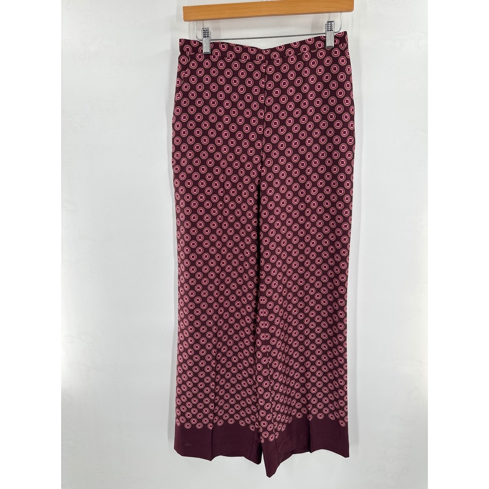 Ann Taylor The Easy Wide Leg Pant in Satin Pink Burgundy 0 NWT - Picture 3 of 8